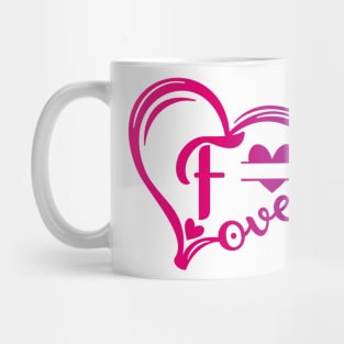 letter f monogram in the shape of love Mug